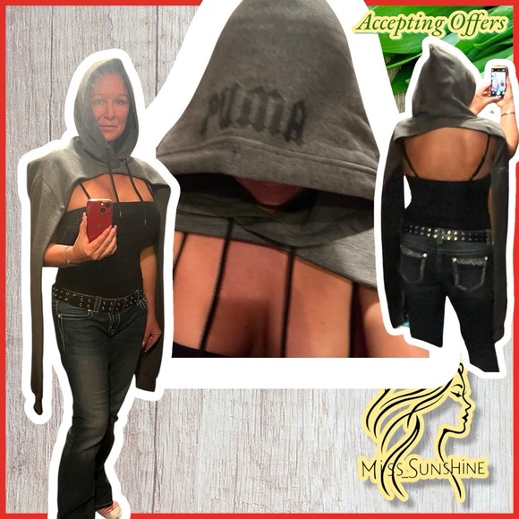 puma x fenty Tops - PUMA x FENTY - Adult Size OS - Hoodie cape - UNIQUE, RARE  & HTF